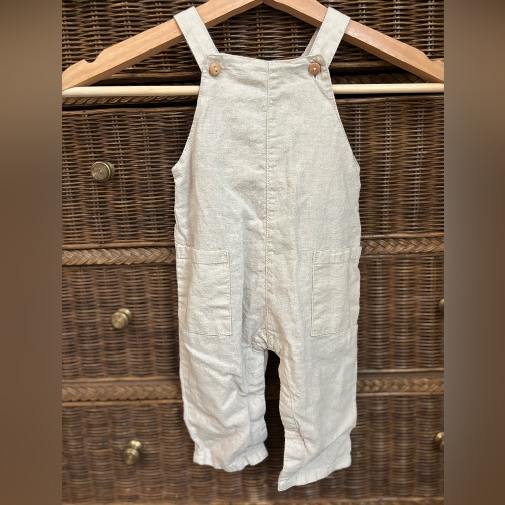 Cream Overalls with Pockets
